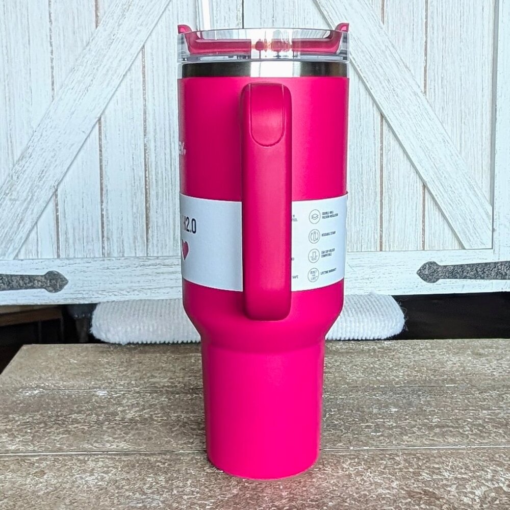 NWT Stanley Valentine’s Day Cosmo Pink 40oz Tumbler + Custom Bow/Boot 🎈💕 - Picture 6 of 11